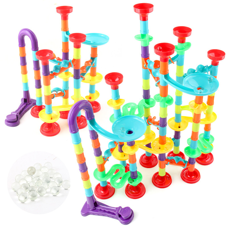 Cross-Border New Product Variety Slide Buliding Blocks Splicing Toy Catapult Pipe Assembling Three-Dimensional Maze Ball Track