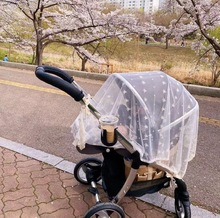 韩国ins婴儿手推车蚊罩刺绣儿童防蚊盖毯盖布宝宝安静睡眠网纱罩