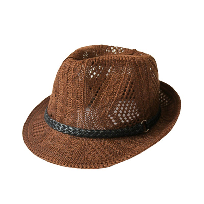 Korean Style Fresh Artistic Retro Hollow Fedora Hat British Small Stylish Top Hat Summer Men and Women Casual All-Match Hat Fashion