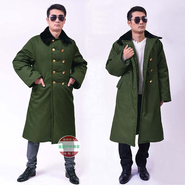 军棉大衣花大衣男女冬季加厚长款东北黄棉袄冷库保安绿防寒寒