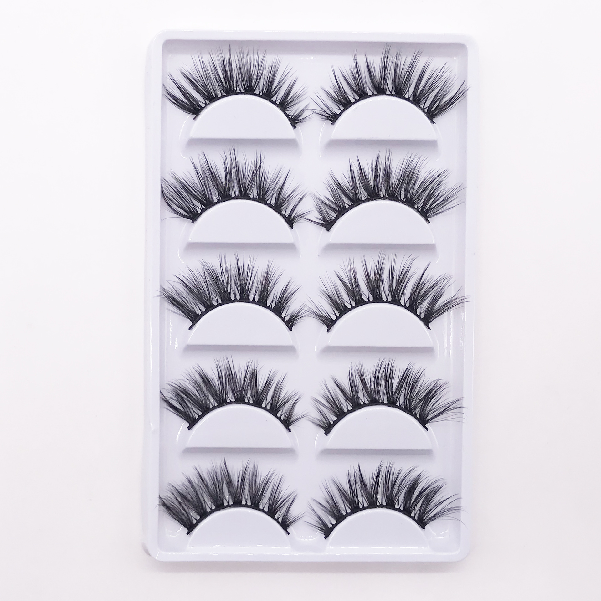 3D False Eyelashes Five Pairs Eyelash Comfortable Curling Three-Dimensional Multi-Layer Chemical Fiber False Eyelashes