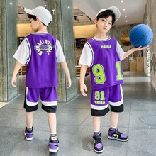 男童速干球衣运动服篮球服男孩夏装足球服套装新款帅气小学生儿童