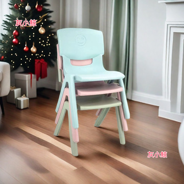 加厚塑料靠背椅子培训辅导班学生儿童写字凳34cm40cm高成人大号座
