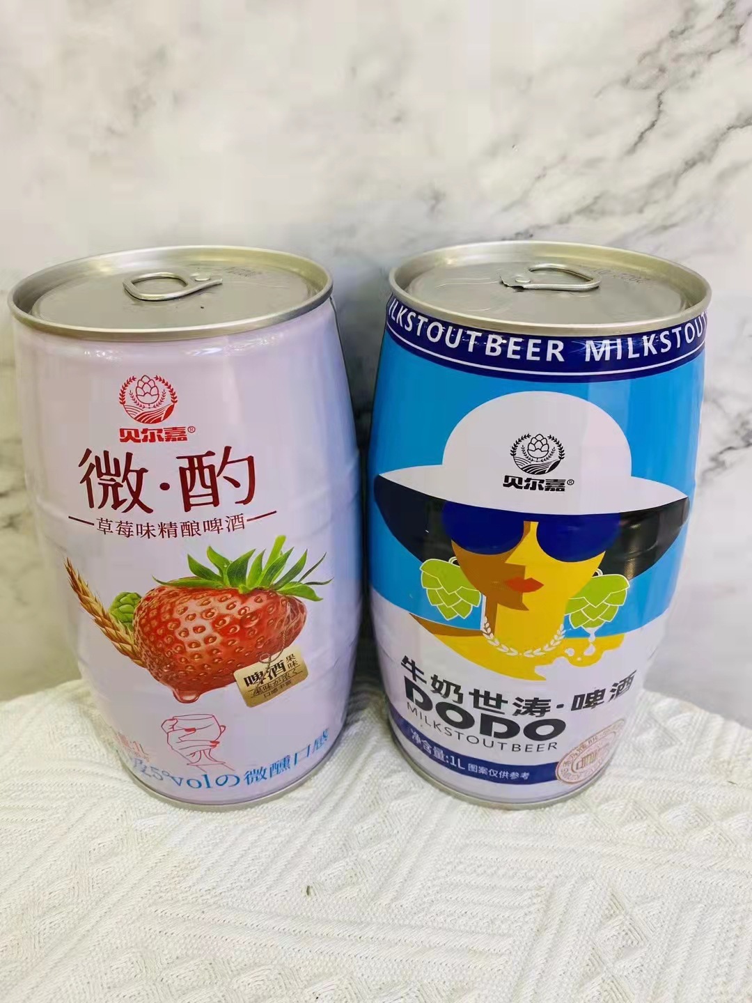 青岛特产贝尔嘉微酌系列果味精酿啤酒1l装