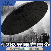 大雨伞双人大号男士自动24骨长柄直杆加加固防台风加厚直柄独立站