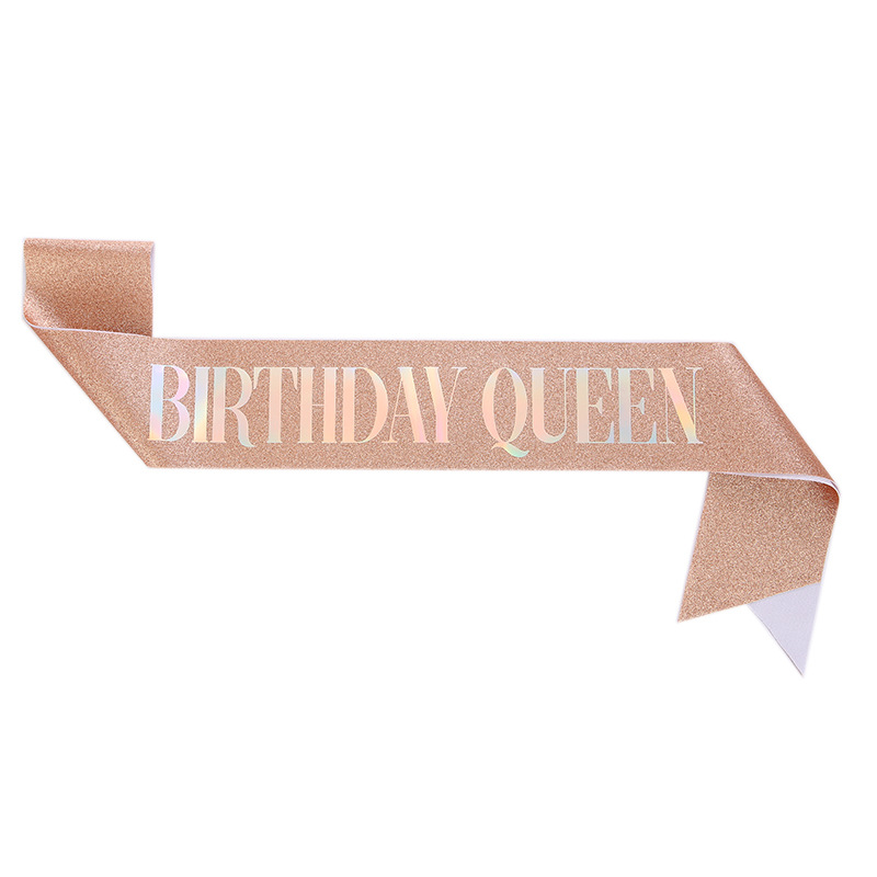 Birthday Party Gold Leaf Shoulder Strap Ceremonial Belt Birthday Girl Queen Birthday Girl Belt Shoulder Strap