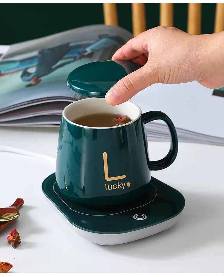 特价55度暖暖杯礼品恒温杯马克杯智能加热恒温牛奶陶瓷杯创意logo