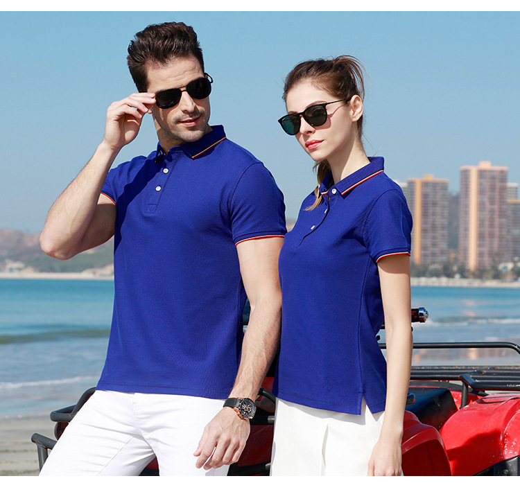 男女t恤衫文化衫定制印logo棉polo衫翻领情侣短袖广告衫t恤