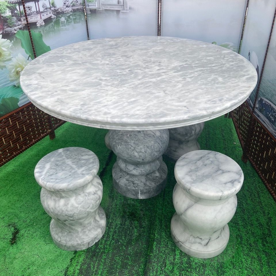石桌石凳庭院花园天然花岗岩石头休闲户外石桌子凳子石椅别墅石雕