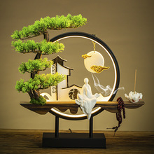 新中式禅意摆件灯圈小夜灯家居装饰品客厅办公室桌面创意开业礼品