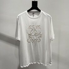 国内现货loewe/罗意威 新款渐变刺绣字母口袋logo短袖男t恤女半袖
