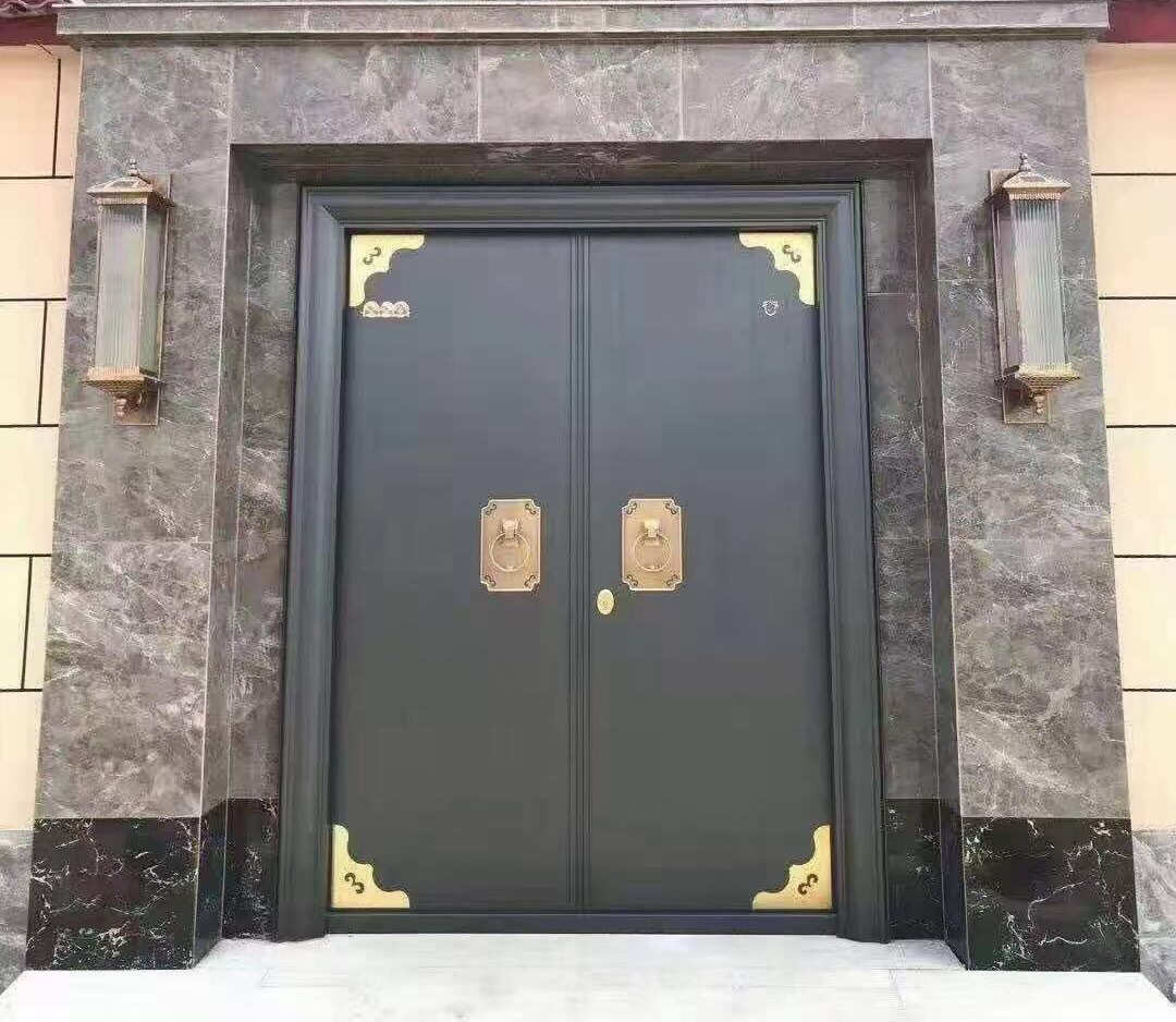 工程制作庭院别墅真铜大门防盗花式铜门大门农村别墅进户双开大门