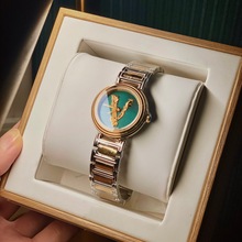 高定版本范家女士小绿表钢带女士绿表盘手表时尚石英经典复古腕表