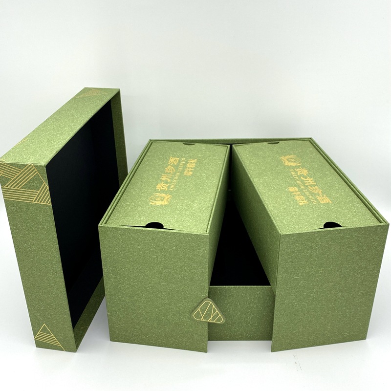 端午粽子盒礼品盒包装盒印刷logo天地盖双层旋转精装盒创意礼品盒