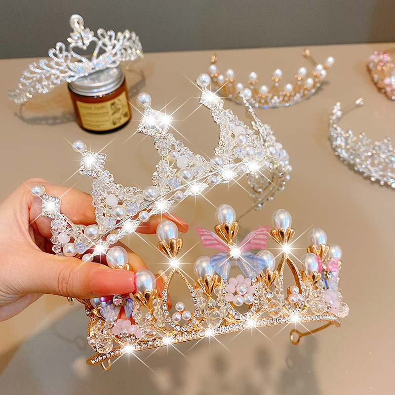 Big Crown Headband Child Girl Princess Little Girl Birthday Gift Crown Headband Hair Accessories Headdress Crystal