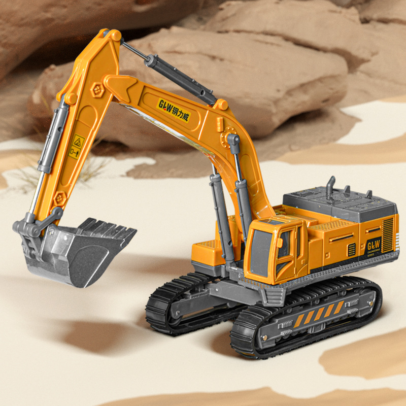 04一件代发包邮钢力威合金工程车玩具车挖掘机儿童套装抖音拼多多
