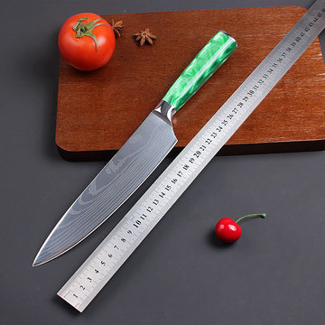 外贸跨境大马士革纹厨师刀西式主厨刀阳江菜刀料理鱼生