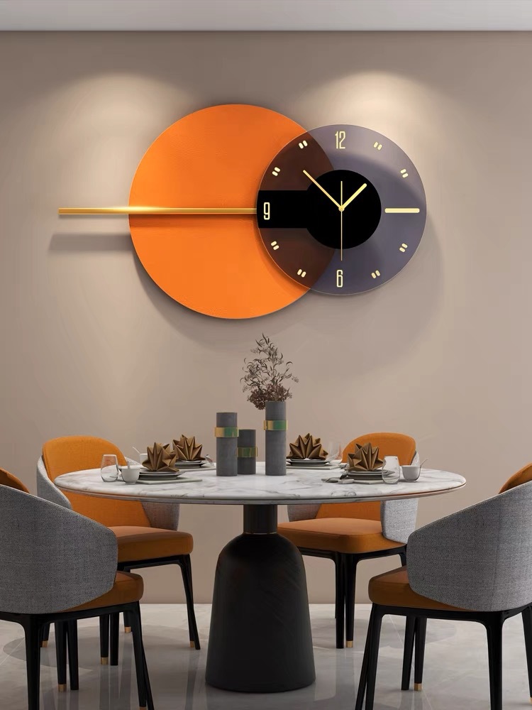 客厅轻奢挂钟现代简约家用时尚艺术挂墙时钟个性创意网红餐厅钟表