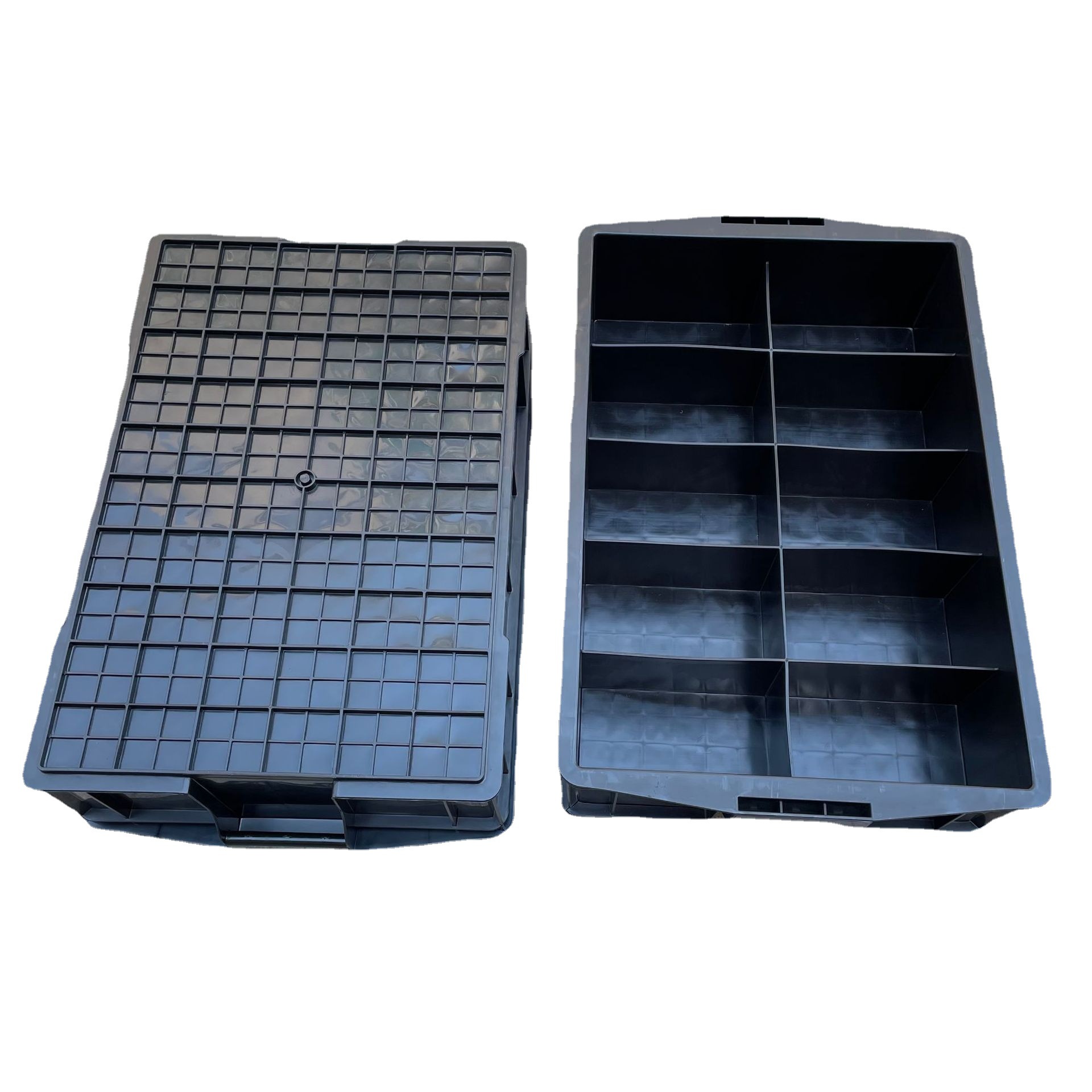 防静电分格周转箱分类零件盒esd元件电子物料箱贴片盘带格塑料箱