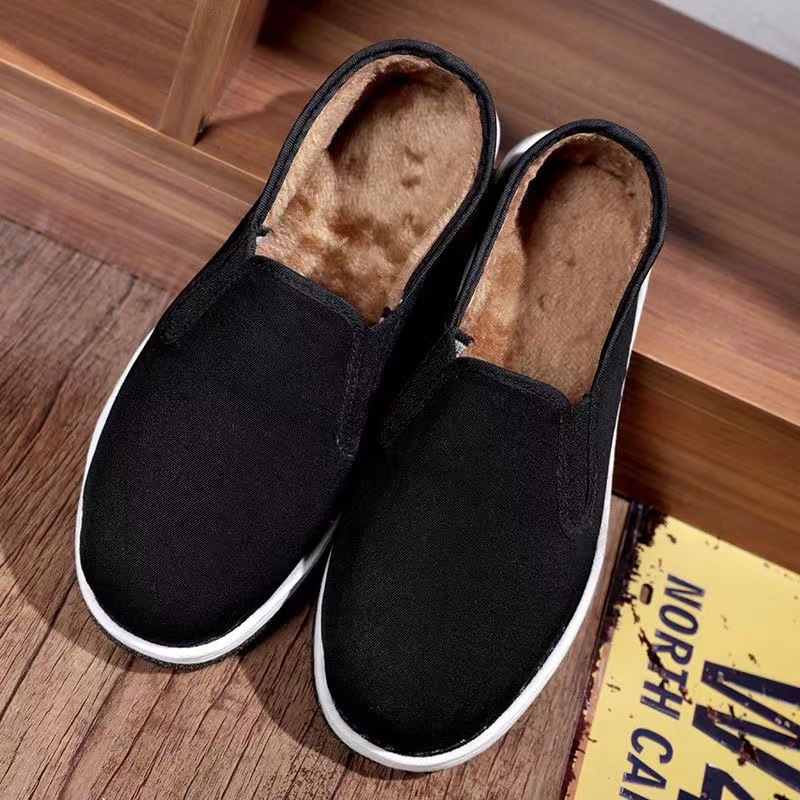 Winter Cotton plus Old Beijing Cloth Shoes Plastic Sole Manual Stitching Two Cotton Cloth Shoes Durable Elastic Mouth Strong Sole Cloth Shoes