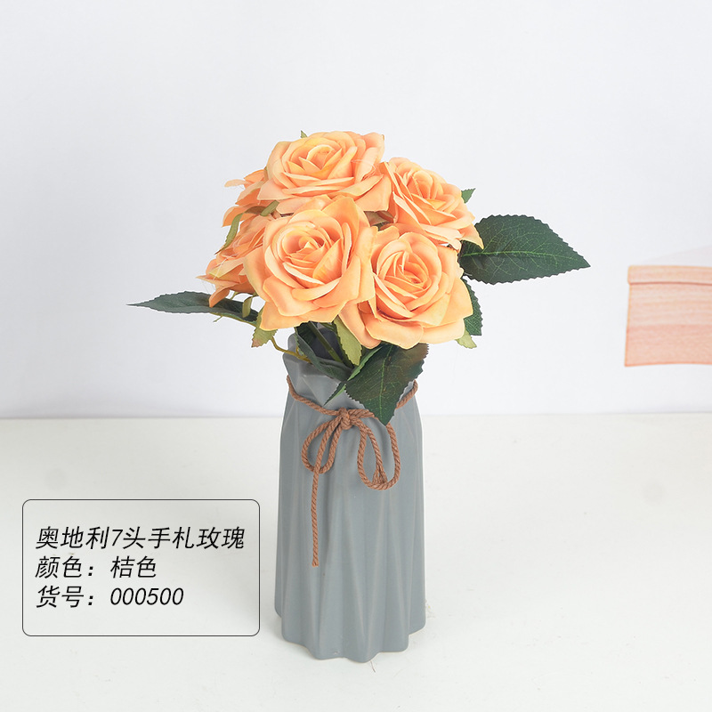 artificial flower artificial plant Wedding Palace Rose Bride Bridal Bouquet Commodity Showcase Decorative Paper Cuts Silk Flower Austria 7 Heads Handwriting Roses