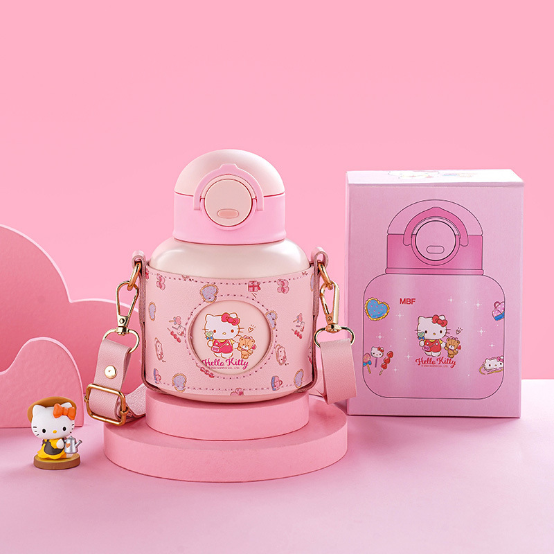 儿童吸管保温杯可爱hellokitty杯子女生高颜值网红大肚水杯大容量