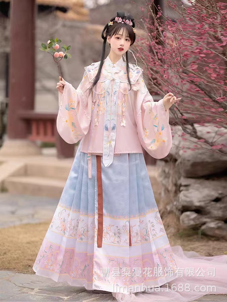 呦呦鹿鸣汉服女装古装秋款公主马面裙明制圆领云肩春秋季全套