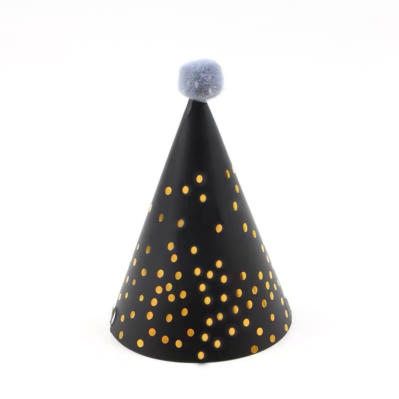 厂家定制高端纸质生日派对帽子儿童圆锥帽可印logo烘焙蛋糕装扮