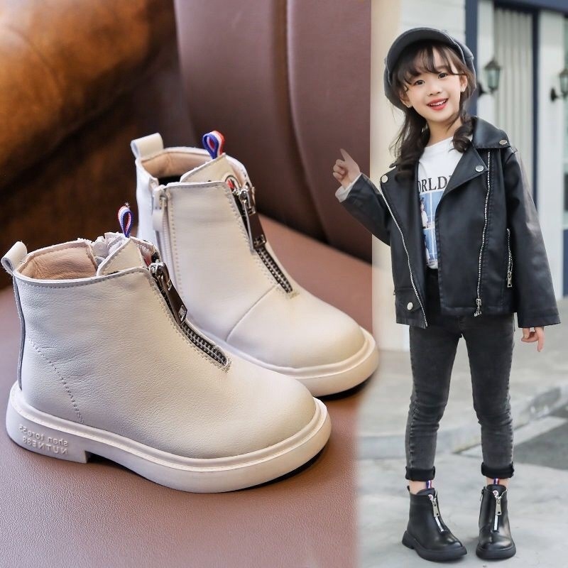 女童马丁靴短靴公主靴子秋冬加绒棉鞋中小儿童雪地靴春秋单靴