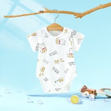 婴儿短袖包屁衣男童夏装衣服女宝宝夏季连体衣纯棉三角哈衣3个月6