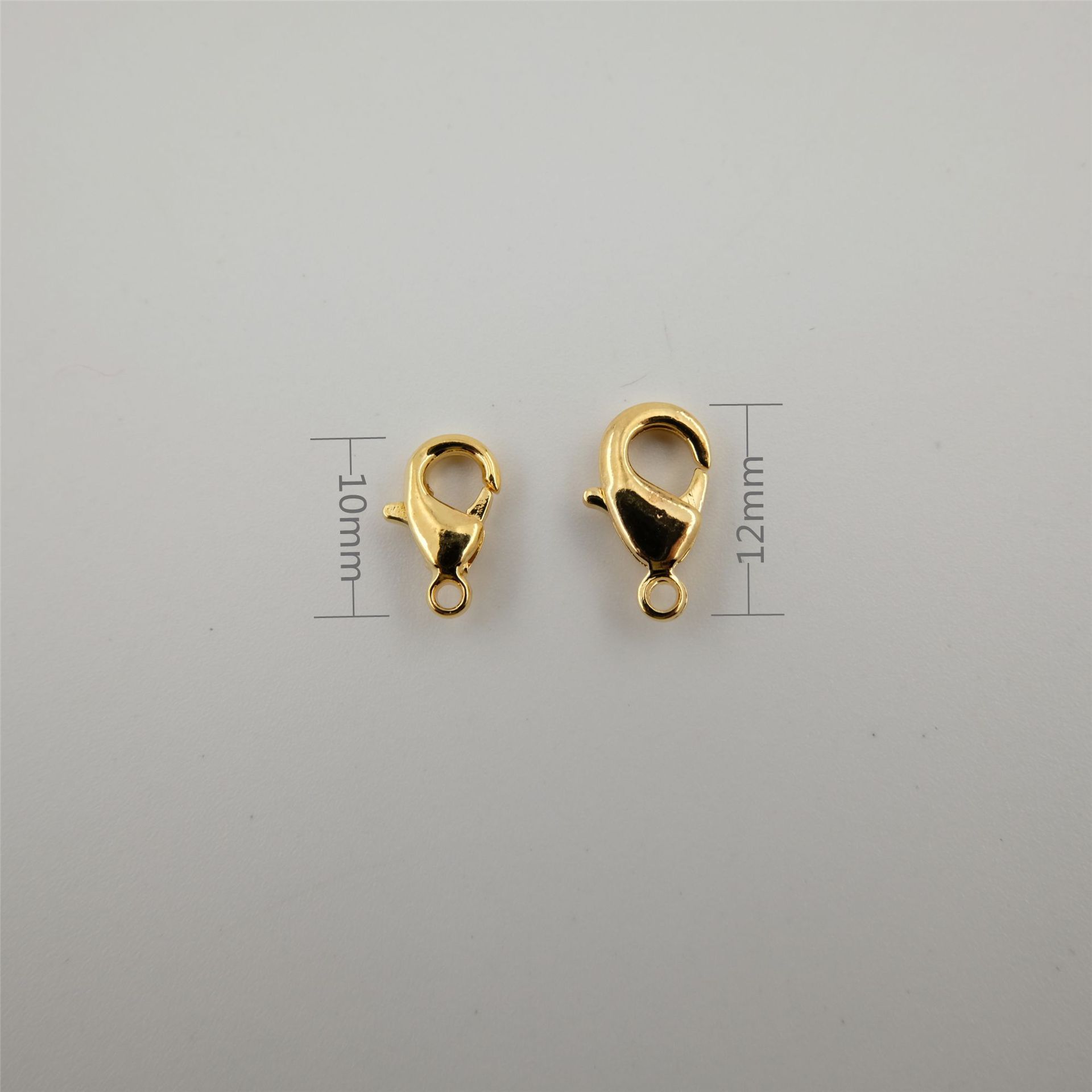 18k镀真金保色合金龙虾扣 项链连接搭扣龙虾扣diy饰品配件弹簧扣