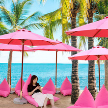 户外遮阳伞咖啡店外摆室外沙发豆袋防水太阳伞泳池伞沙滩圆形中柱