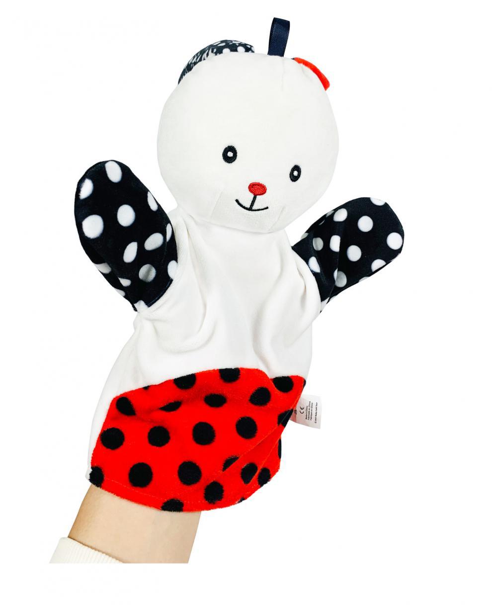 宝宝卡通动物手偶幼儿讲故事黑白系列亲子互动手套布玩偶公仔玩具