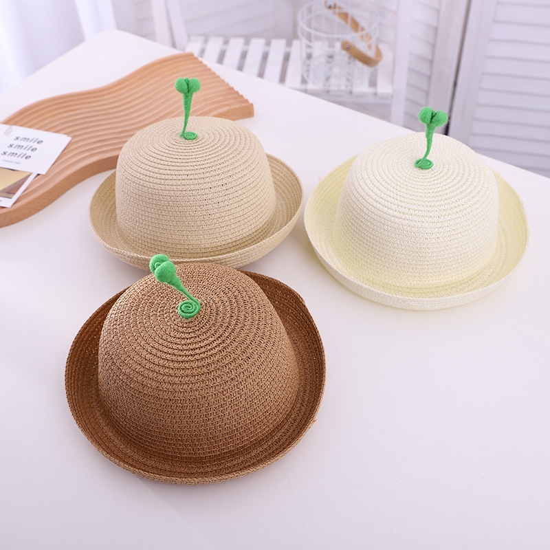 Children's Straw Hat Sun Hat Outdoor Casual Fisherman Hat Bucket Hat Cartoon Cute Baby Sun Hat Outdoor Beach Hat