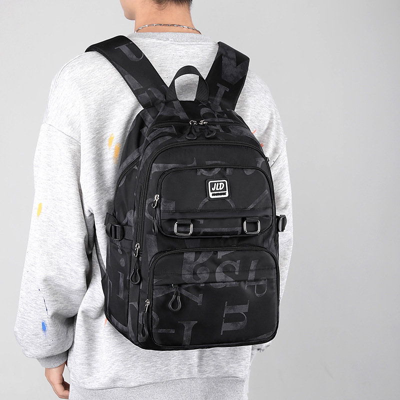 New Travel Backpack Nylon Men's Middle School Student College Students Bag Wholesale Large Capacity Men's Casual Backpack