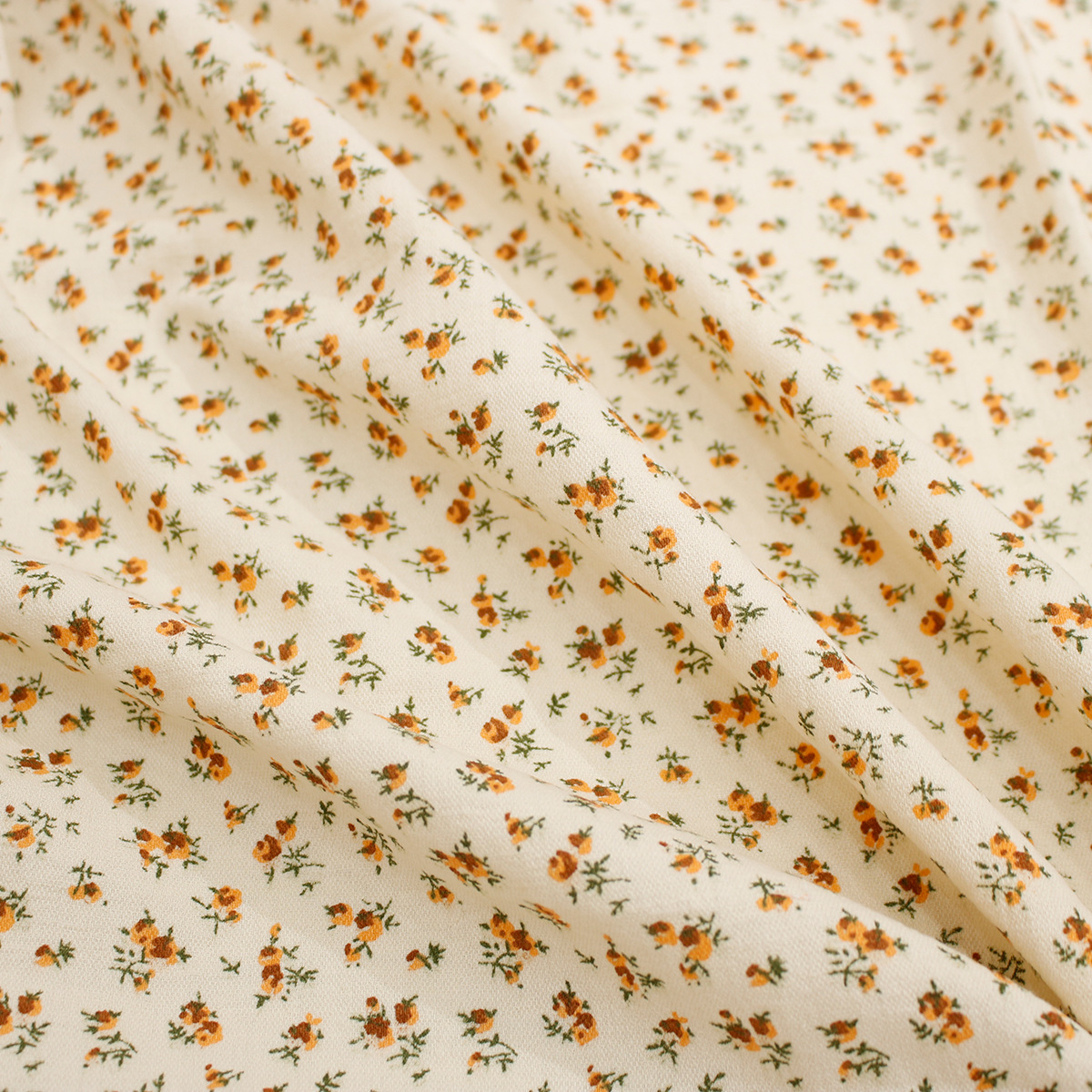 2021春夏韩系小碎花布料柔软水洗棉日韩连衣裙全棉服装印花面料