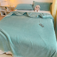 ql@办公室空调被冬季加厚毛毯小沙发床上盖毯用午睡毯法兰毯子珊
