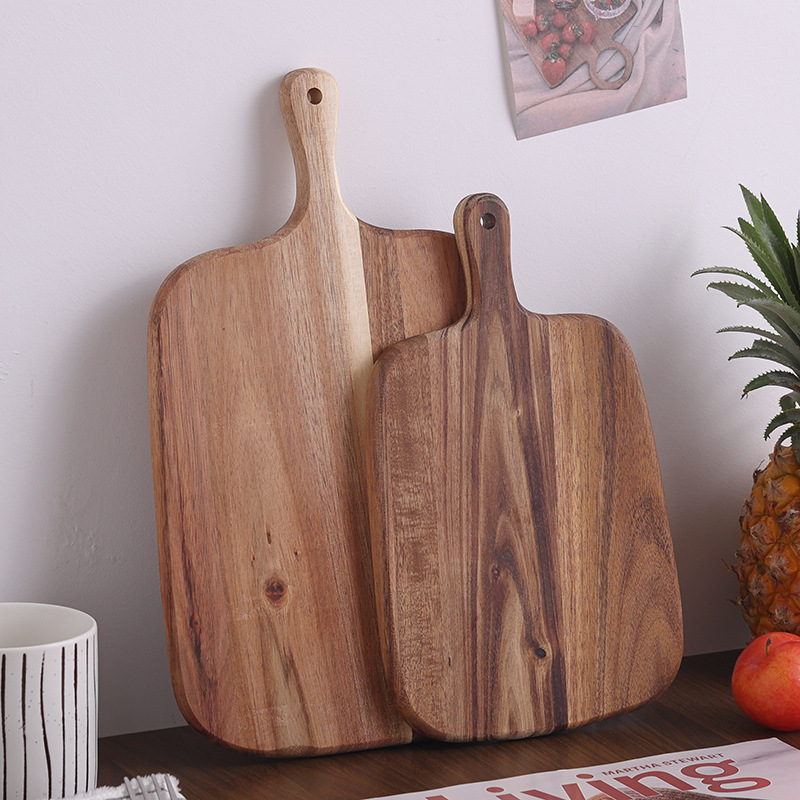 Japanese-Style Acacia Mangium Chopping Board Household Fruit Baby Food Supplement Chopping Board Solid Wood Steak Wood Pallet Pizza Plate Bread Board