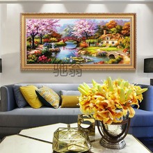 4FD欧式简约客厅装饰画美式沙发背景墙壁画卧室餐厅挂画风景油画