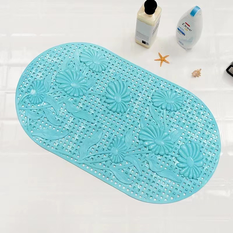 Solid Color Three-Dimensional PVC Sunflower Bathroom Non-Slip Mat Shower Mat Bathtub Mat Light and Simple