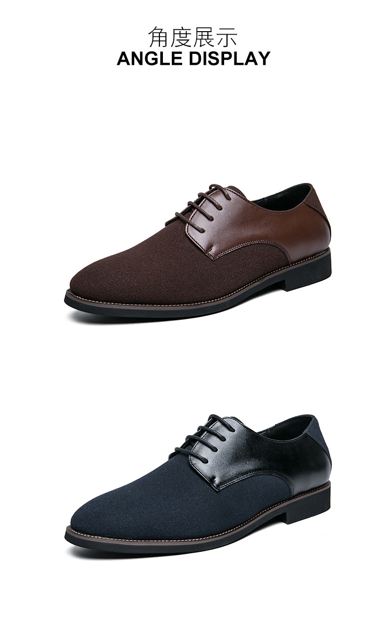 春秋休闲商务皮鞋男子大码磨砂面潮流时尚跨境社会人低帮豆豆男鞋