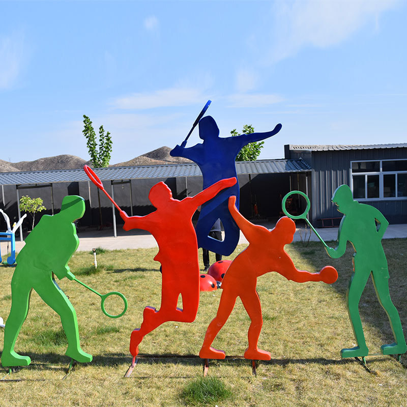 运动剪映人景观雕塑彩绘喷漆体育主题户外操场绿地创意校园摆件
