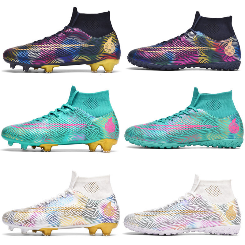 跨境批发新款足球鞋男女学生ag长钉c罗梅西tf碎钉专业比赛训练鞋