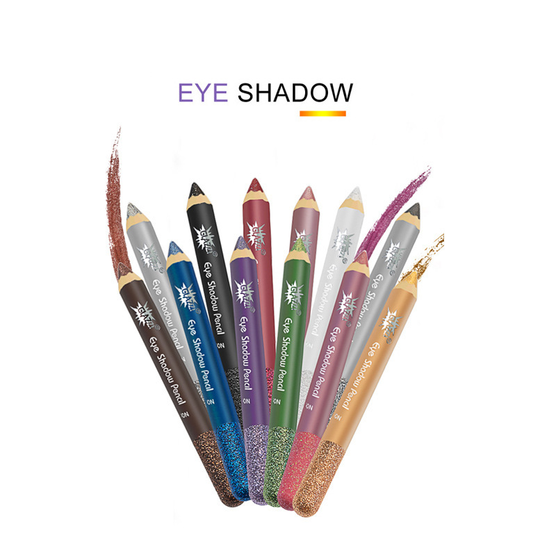 12 Color Pearlescent Eye Shadow Stick Eyeliner Pen Waterproof Anti-Not Smudge Sweat Makeup Factory Direct Sales Eyeliner Waterproof Wholesale