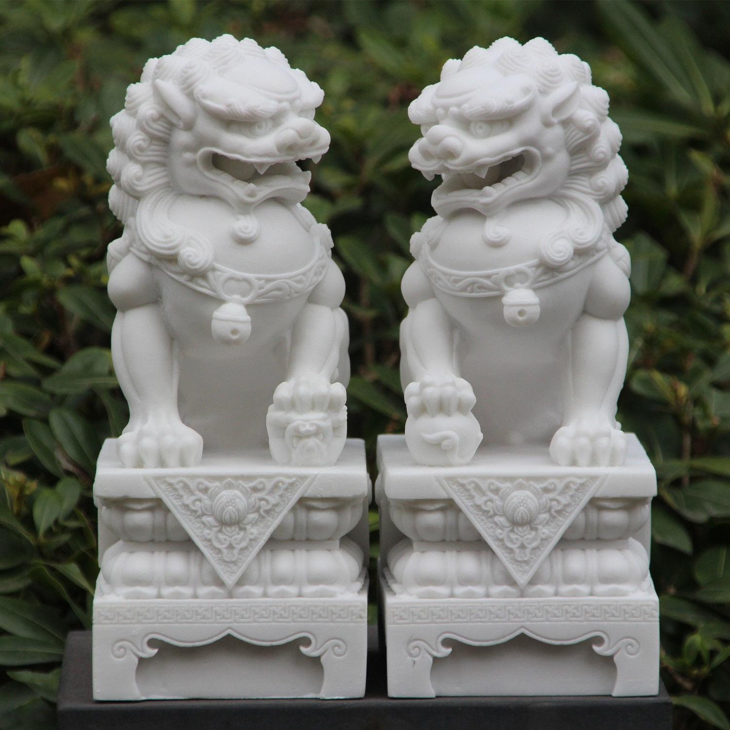 石雕石狮子摆件一对招财镇宅墓地辟邪化煞防小家居风水客厅装饰品