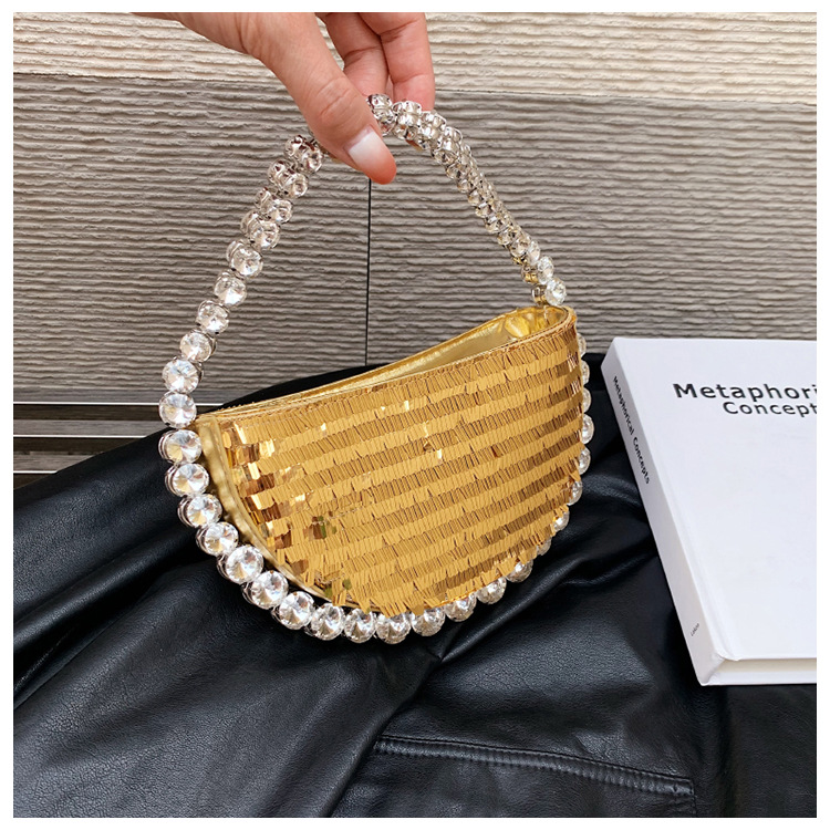 Trendy Women's Bags Women's Bag Export Sequined Diamonds Portable Shiny Crystal High-Grade Exquisite Show Dinner Bag