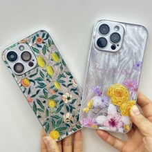 ins风新款iPhone15红丝花滴胶立体感苹果14p手机壳防摔耐脏12p