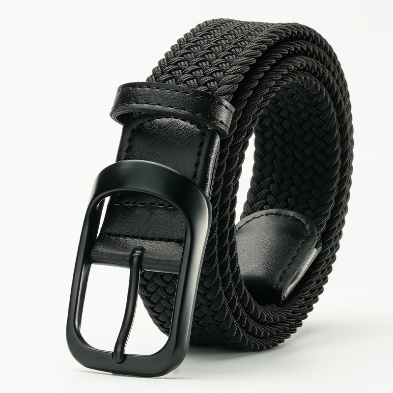 男士腰带新款亚马逊尼龙皮带简约户外弹力编织裤腰带针扣现货裤带
