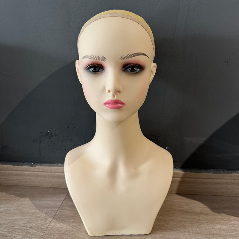 假发店专用头模pvc材质发块支架模特头cos动漫小肩人偶公仔头