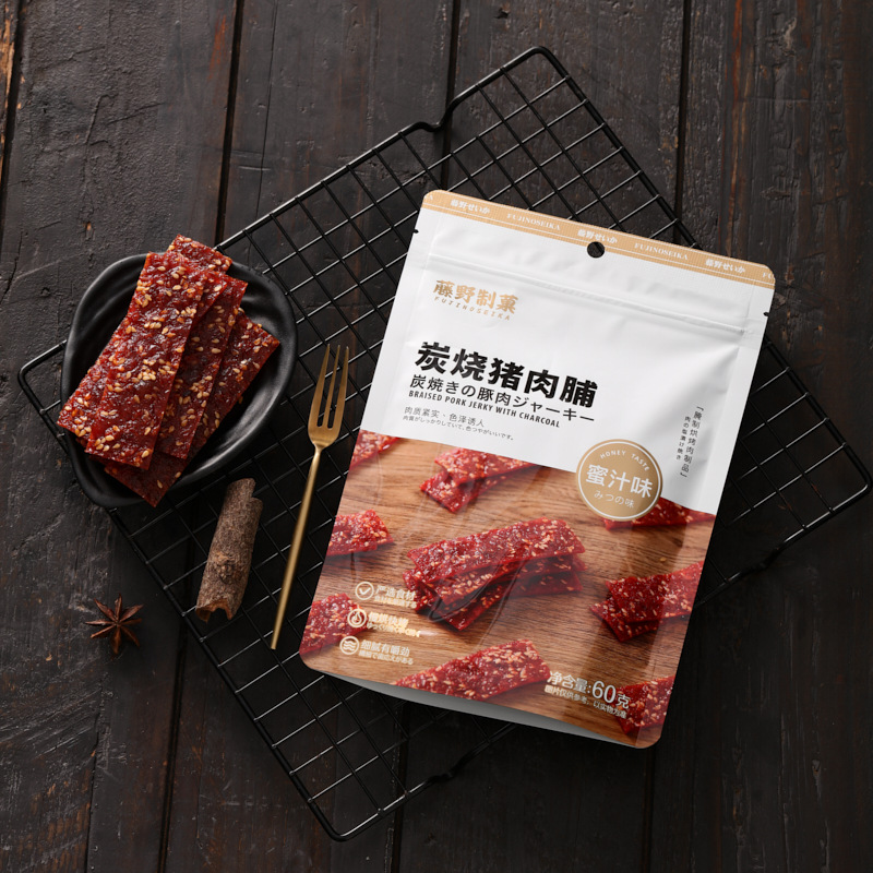 藤野制菓碳烧猪肉脯碳烤蜜汁味网红食品猪肉干独立包装肉类零食